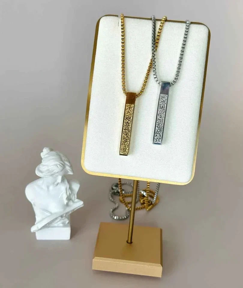 Ayatul Kursi Necklace - Elegant 3D Bar Spiritual Jewelry