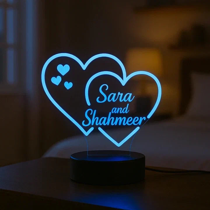 Custom heart led lamp - GIft for Fiance